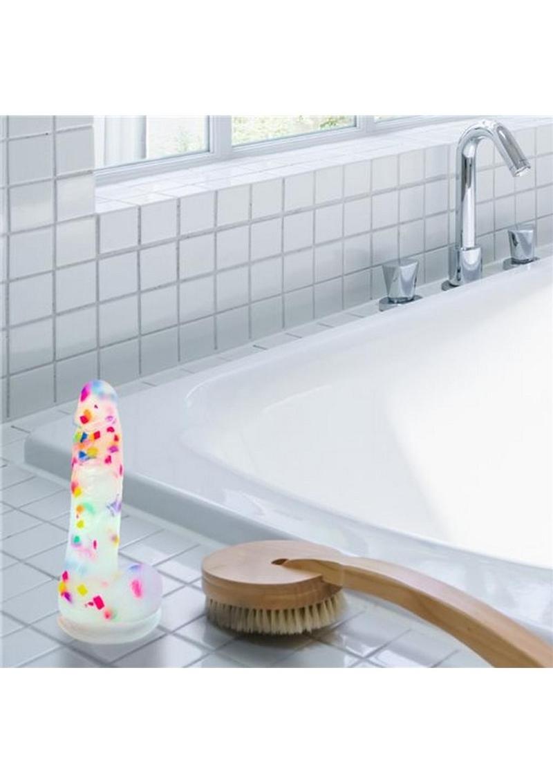 Addiction Party Marty Silicone Dildo with Balls 7.5in - Multicolor